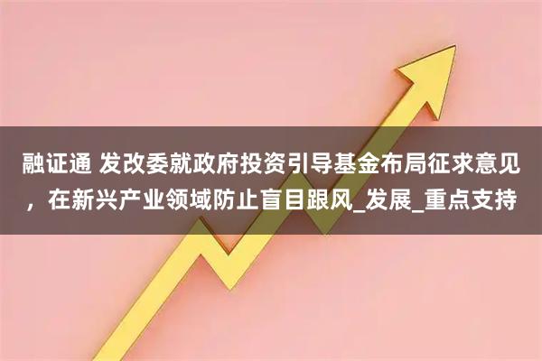 融证通 发改委就政府投资引导基金布局征求意见，在新兴产业领域防止盲目跟风_发展_重点支持