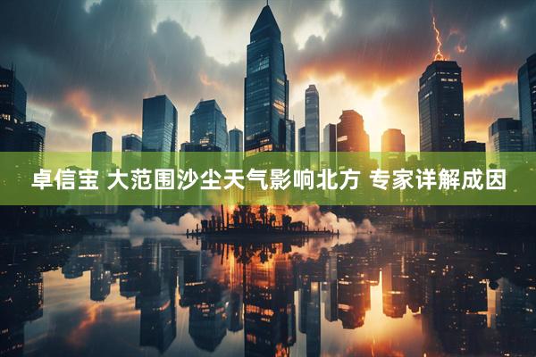 卓信宝 大范围沙尘天气影响北方 专家详解成因